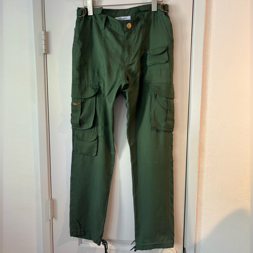 Bluemarine Silk Cargo Pants Made in Italy